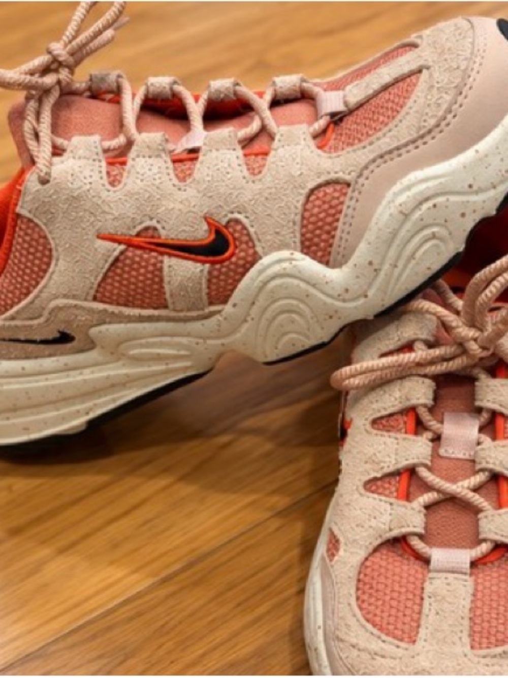 Nike Kids Pink and Beige/Coral Wave Runner Sneakers